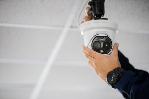 installing security camera into ceiling